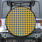 Blue And Yellow Buffalo Check Print Tire Cover