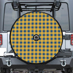 Blue And Yellow Buffalo Check Print Tire Cover With Camera Hole