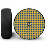 Blue And Yellow Buffalo Check Print Tire Cover With Camera Hole