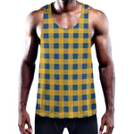 Blue And Yellow Buffalo Check Print Training Tank Top