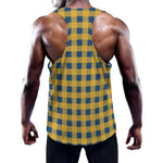 Blue And Yellow Buffalo Check Print Training Tank Top