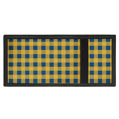 Blue And Yellow Buffalo Check Print Trifold Wallet