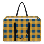 Blue And Yellow Buffalo Check Print Utility Tote Bag