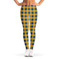 Blue And Yellow Buffalo Check Print Women's Leggings