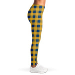Blue And Yellow Buffalo Check Print Women's Leggings