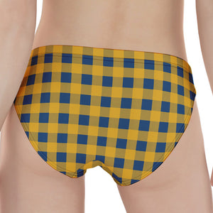 Blue And Yellow Buffalo Check Print Women's Panties