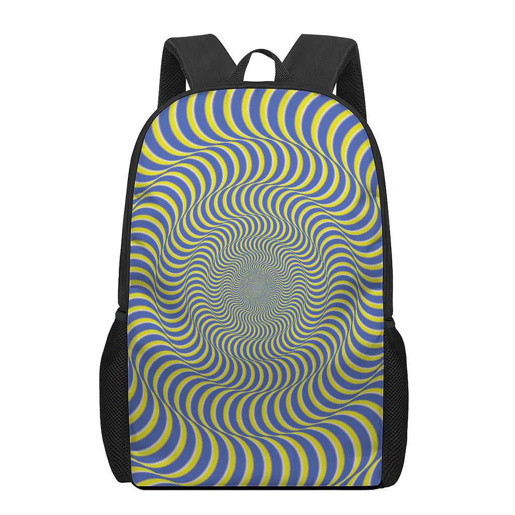 Blue And Yellow Illusory Motion Print 17 Inch Backpack