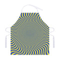 Blue And Yellow Illusory Motion Print Adjustable Apron