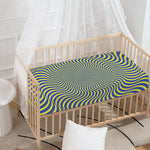 Blue And Yellow Illusory Motion Print Baby Crib Sheet