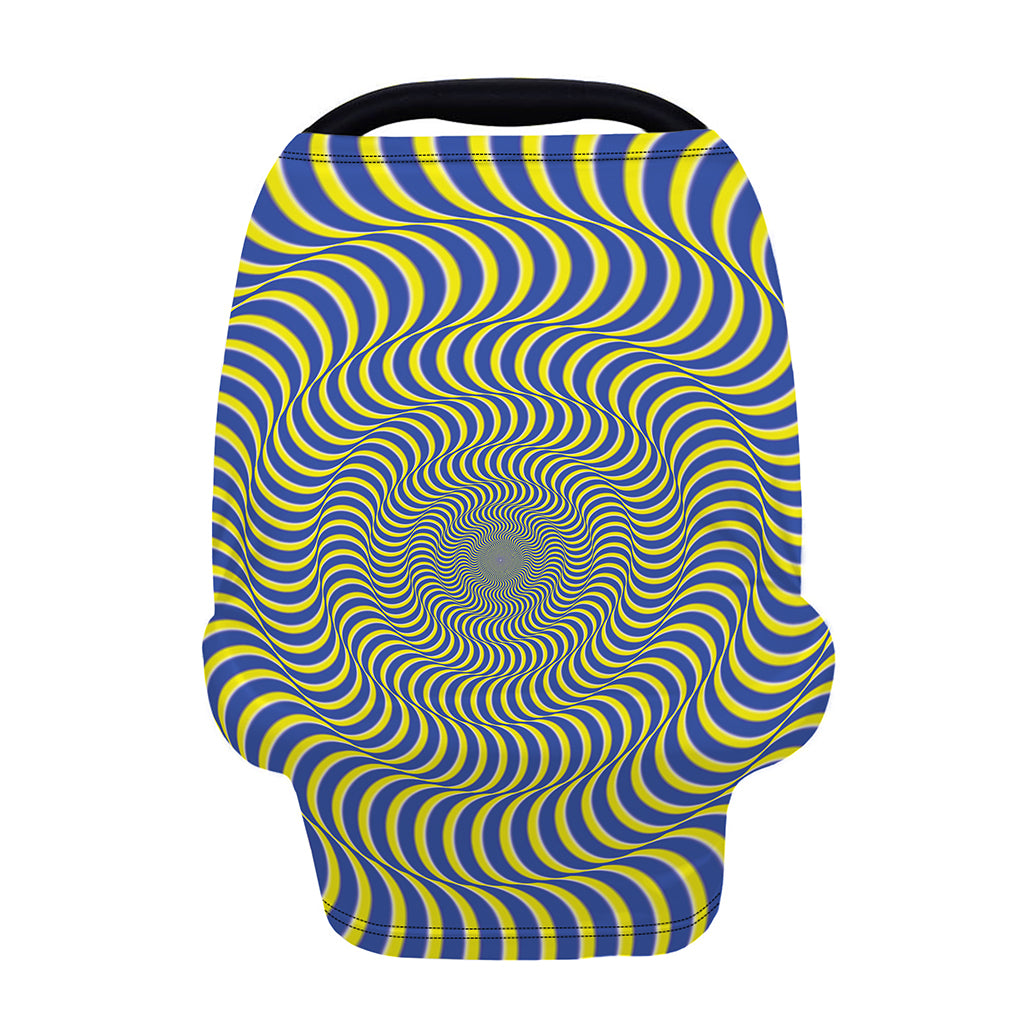 Blue And Yellow Illusory Motion Print Baby Seat Cover