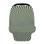 Blue And Yellow Illusory Motion Print Baby Seat Cover