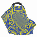 Blue And Yellow Illusory Motion Print Baby Seat Cover