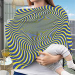 Blue And Yellow Illusory Motion Print Baby Seat Cover