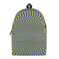 Blue And Yellow Illusory Motion Print School Backpack