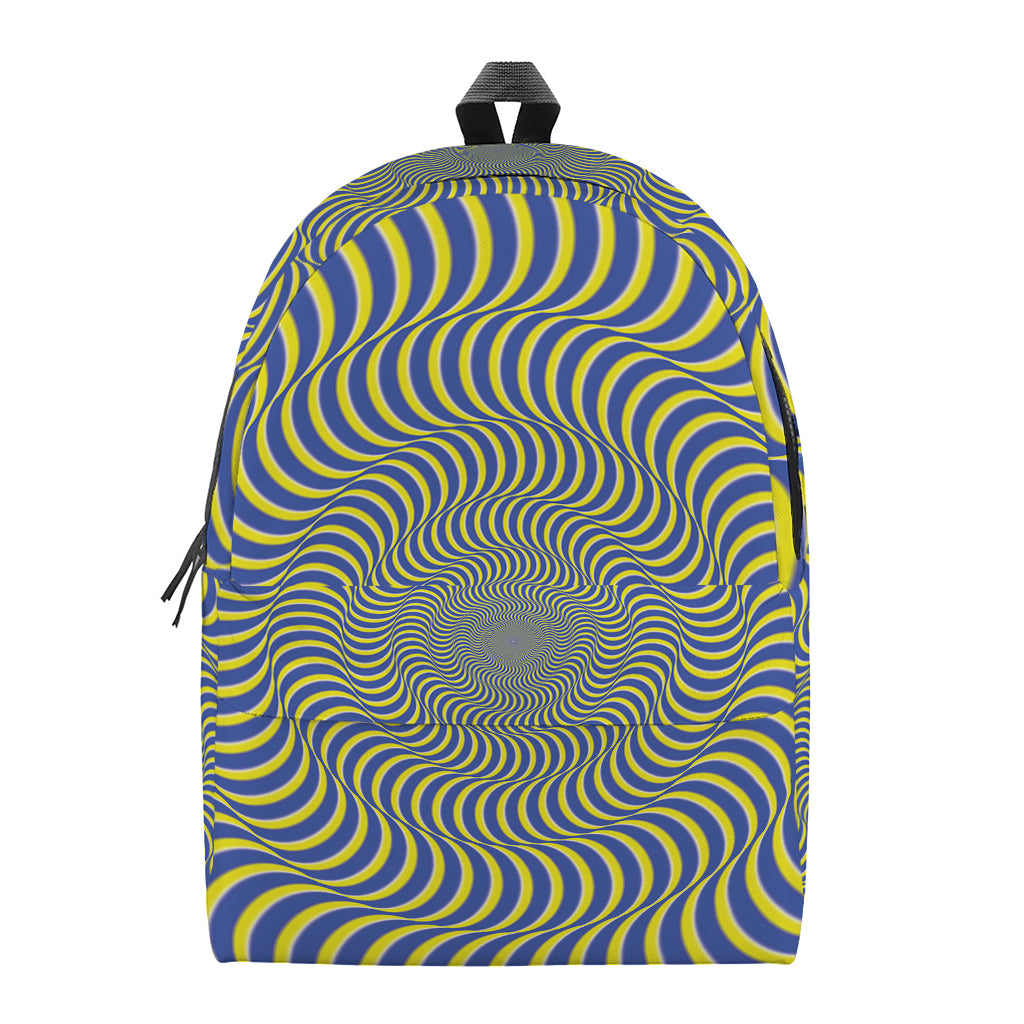 Blue And Yellow Illusory Motion Print Backpack