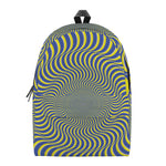 Blue And Yellow Illusory Motion Print Backpack