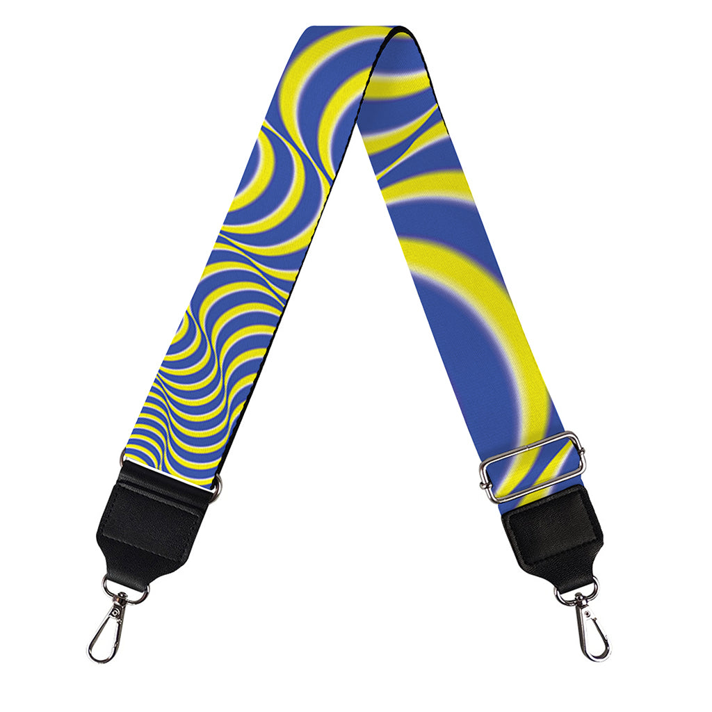 Blue And Yellow Illusory Motion Print Bag Strap