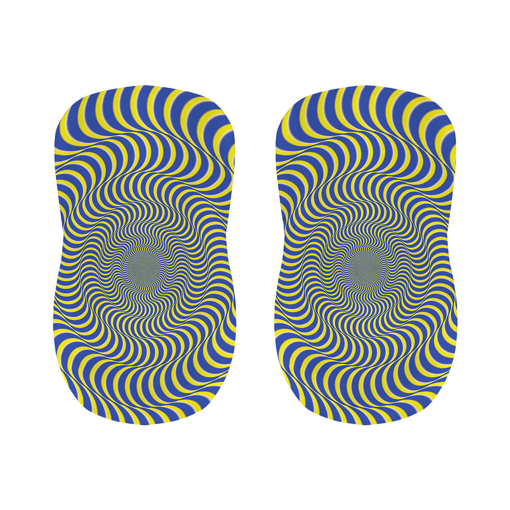 Blue And Yellow Illusory Motion Print Bar Stool Covers