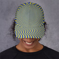 Blue And Yellow Illusory Motion Print Baseball Cap
