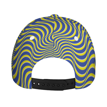 Blue And Yellow Illusory Motion Print Baseball Cap