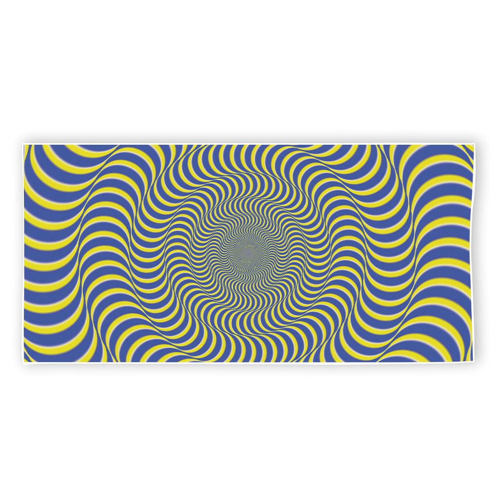 Blue And Yellow Illusory Motion Print Beach Towel