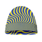 Blue And Yellow Illusory Motion Print Beanie