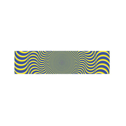 Blue And Yellow Illusory Motion Print Bed Runner