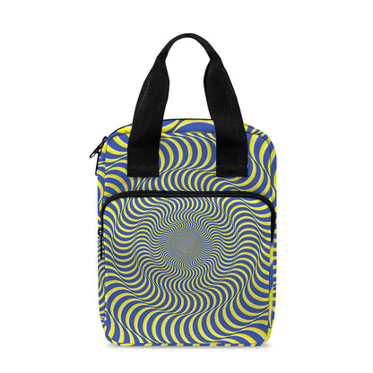 Blue And Yellow Illusory Motion Print Bible Tote Bag