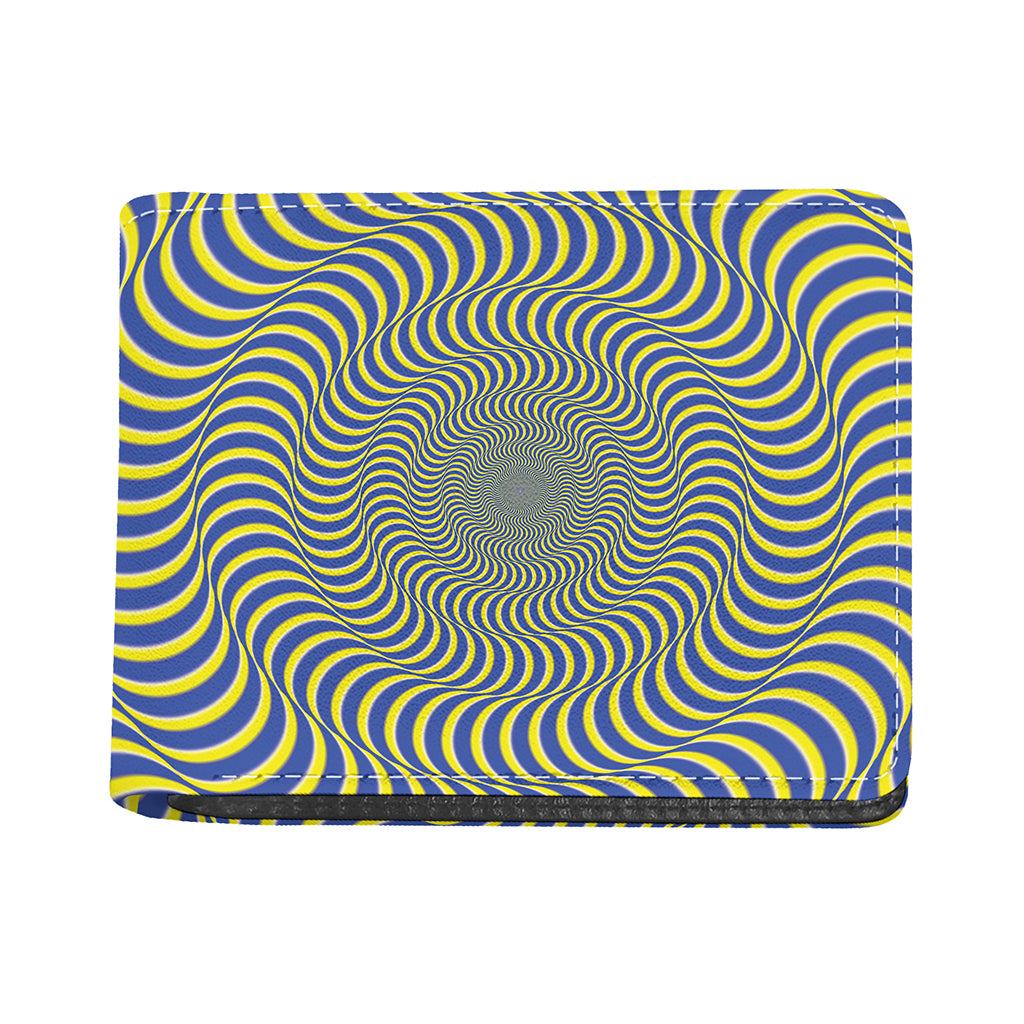 Blue And Yellow Illusory Motion Print Bifold Wallet