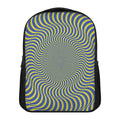 Blue And Yellow Illusory Motion Print Casual Backpack