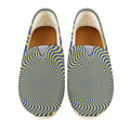Blue And Yellow Illusory Motion Print Casual Shoes