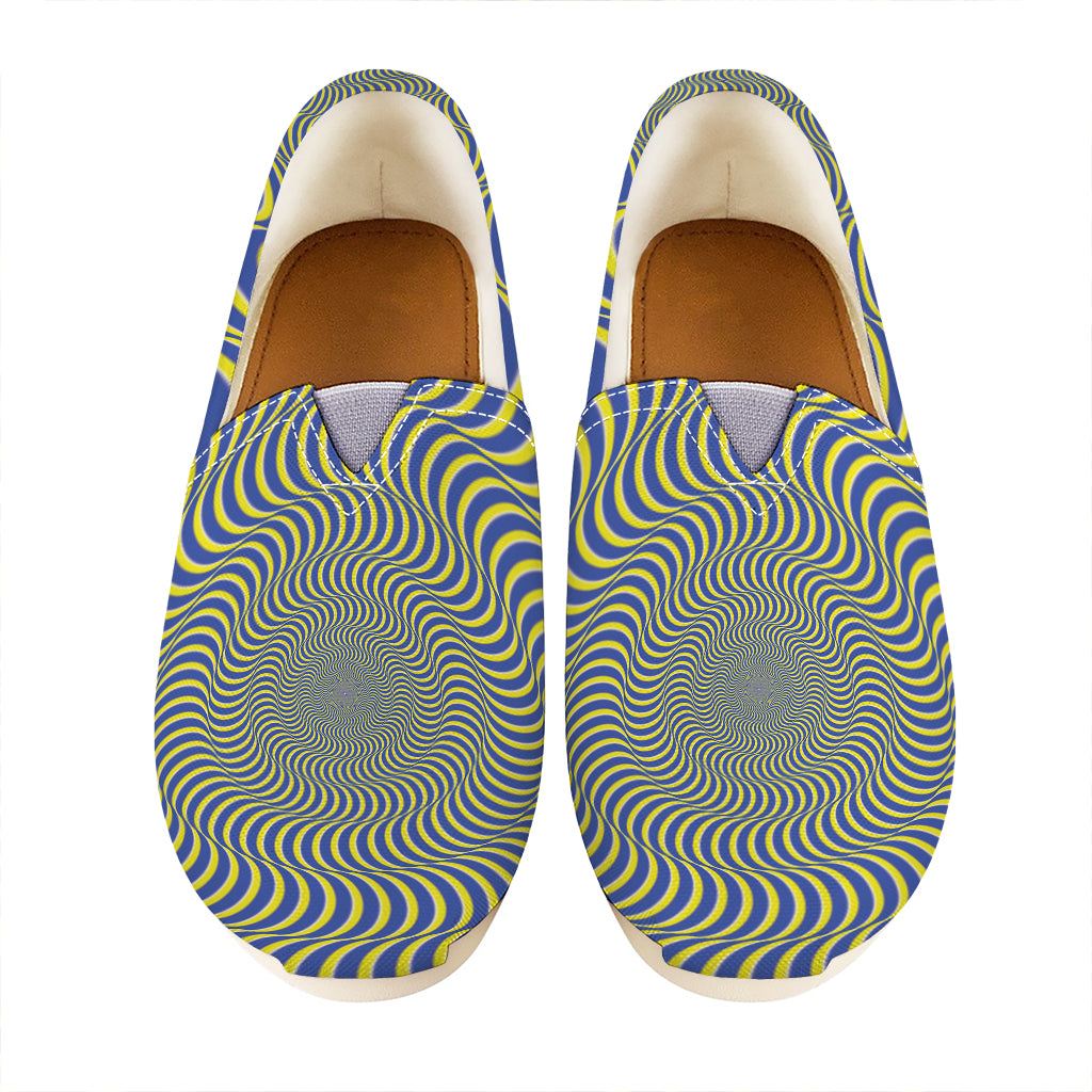Blue And Yellow Illusory Motion Print Casual Shoes
