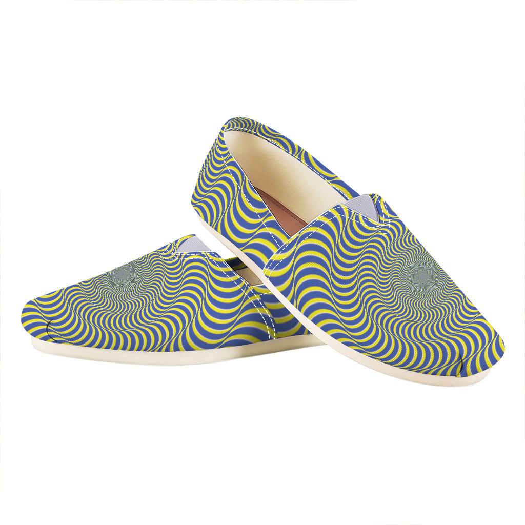 Blue And Yellow Illusory Motion Print Casual Shoes