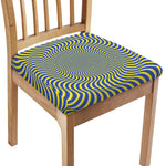 Blue And Yellow Illusory Motion Print Chair Cushion Cover