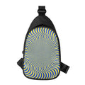 Blue And Yellow Illusory Motion Print Sling Bag