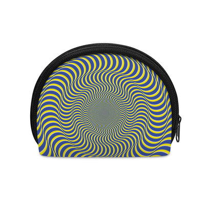 Blue And Yellow Illusory Motion Print Coin Purse