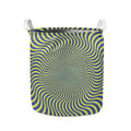 Blue And Yellow Illusory Motion Print Collapsible Laundry Basket