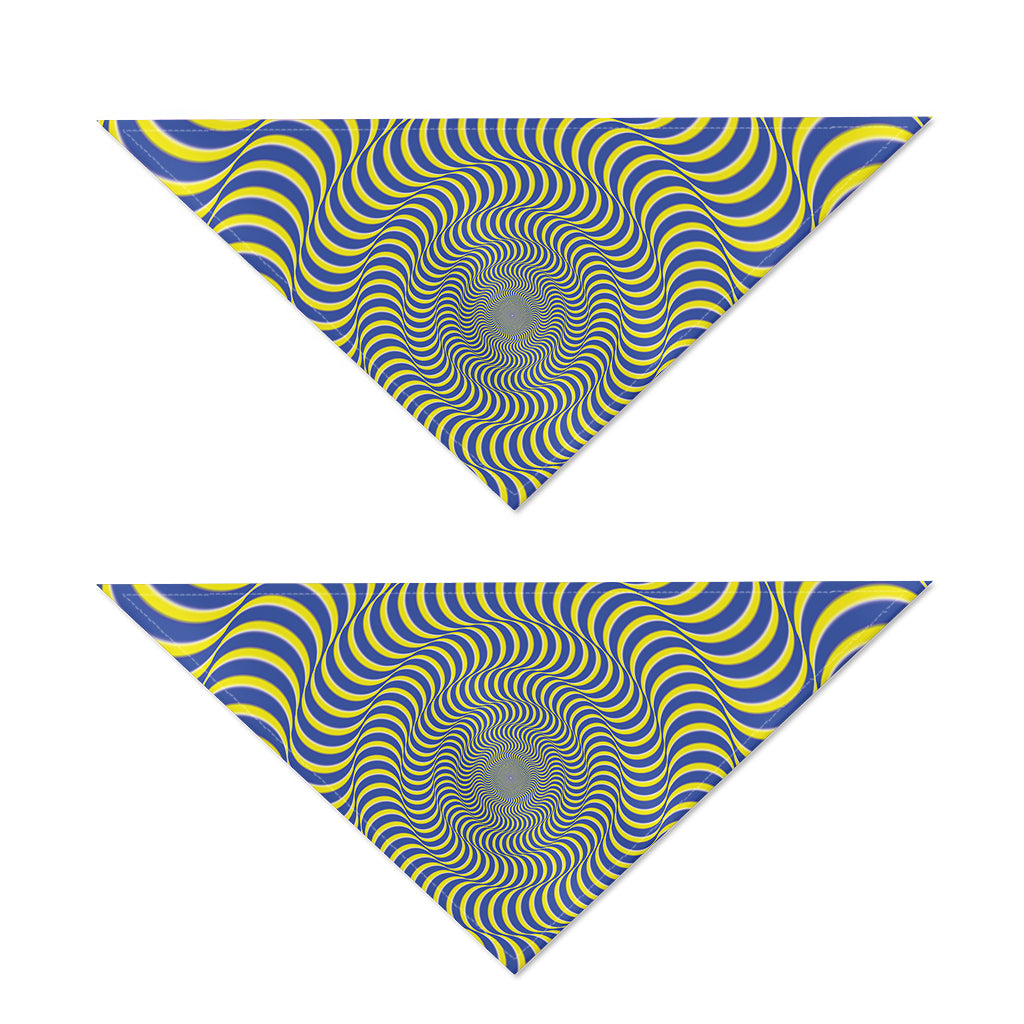 Blue And Yellow Illusory Motion Print Dog Bandana