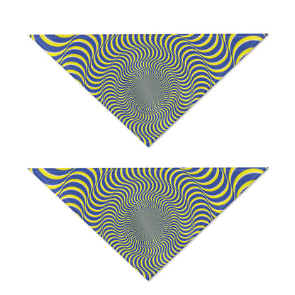 Blue And Yellow Illusory Motion Print Dog Bandana