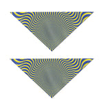 Blue And Yellow Illusory Motion Print Dog Bandana
