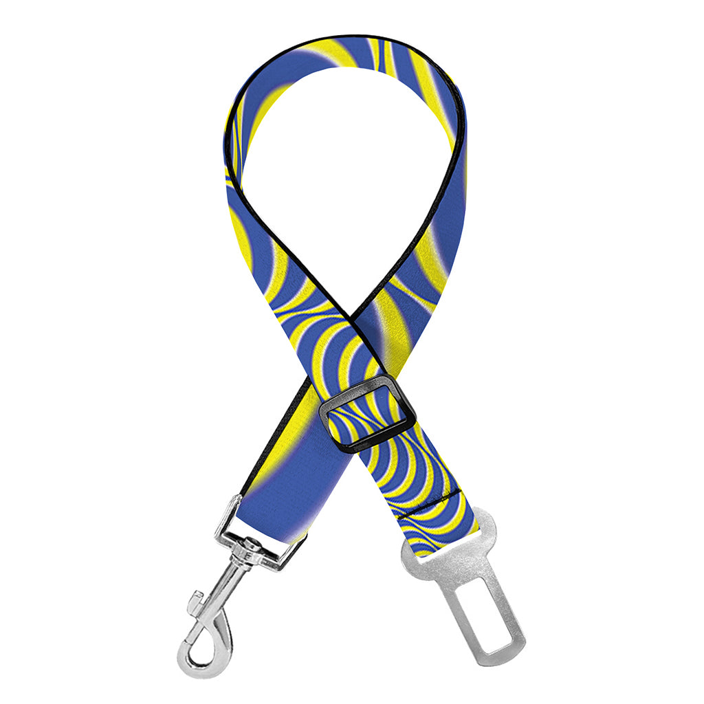 Blue And Yellow Illusory Motion Print Dog Seat Belt
