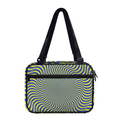 Blue And Yellow Illusory Motion Print Double Strap Bible Bag