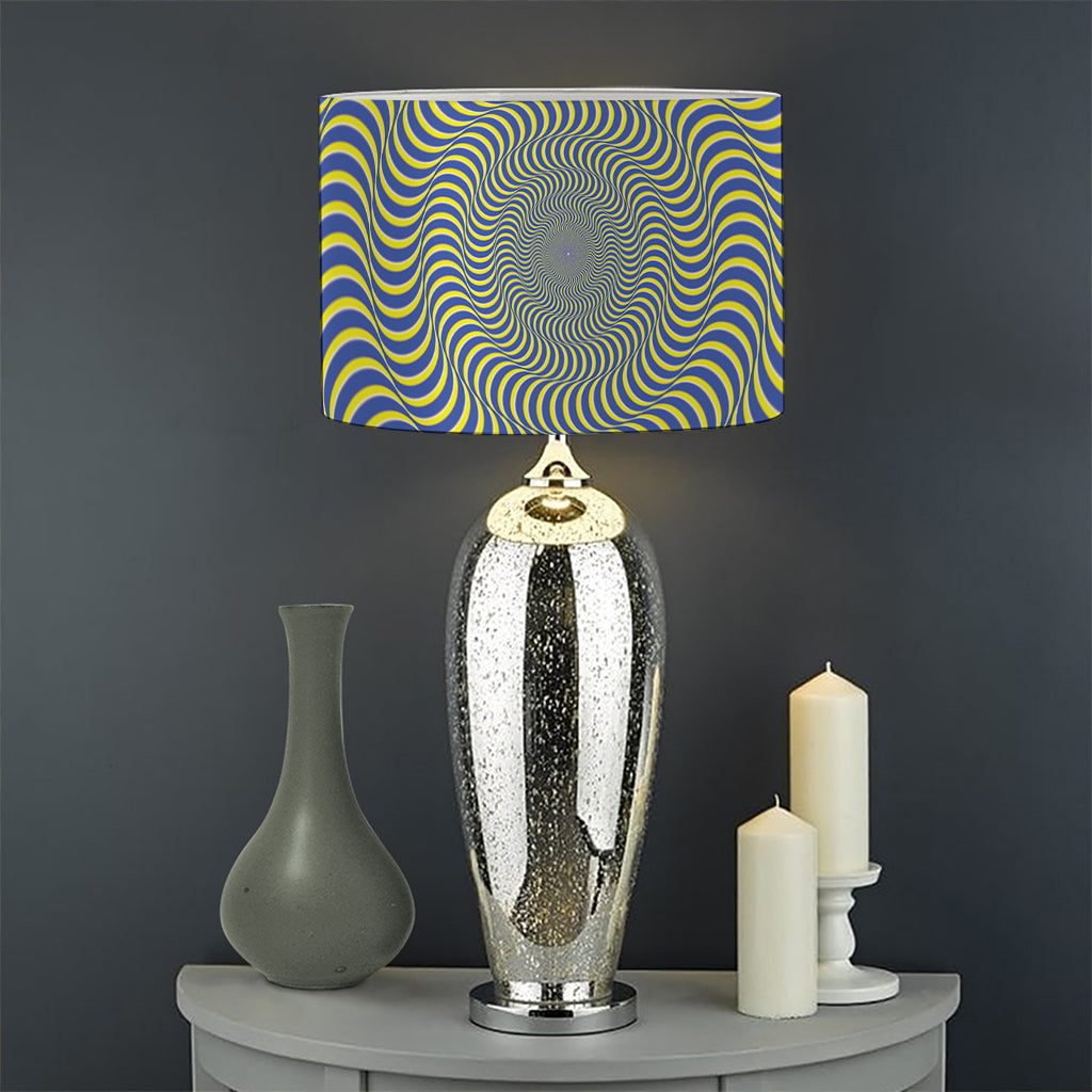Blue And Yellow Illusory Motion Print Drum Lamp Shade