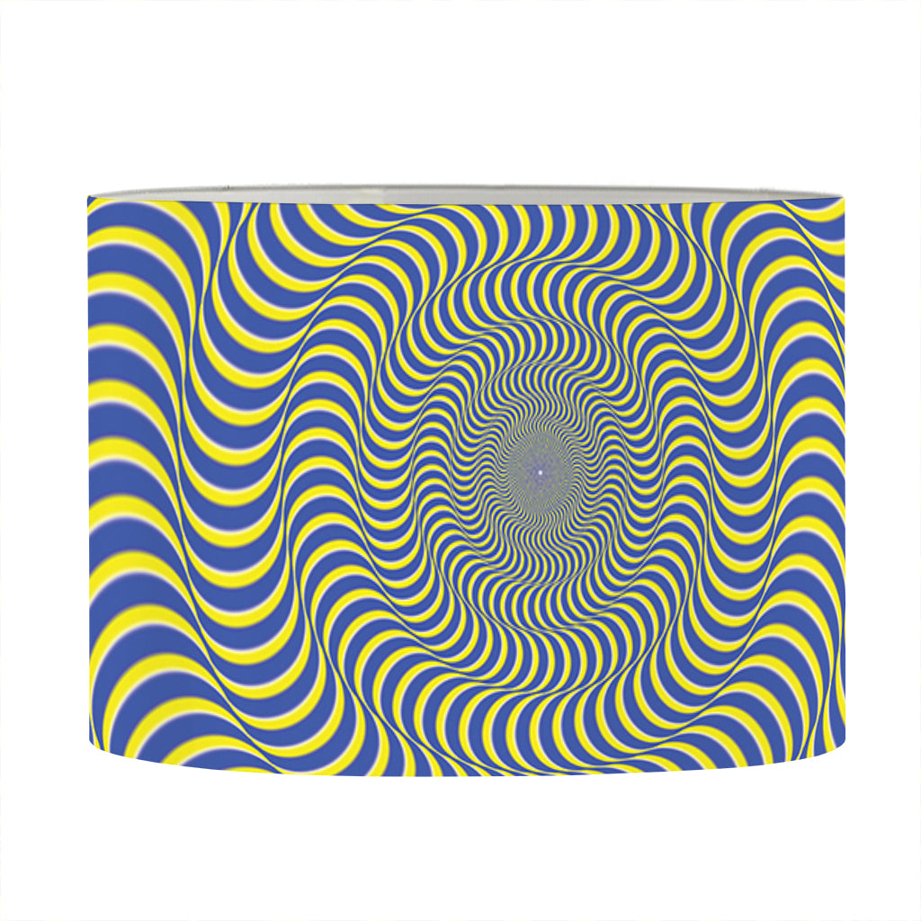 Blue And Yellow Illusory Motion Print Drum Lamp Shade