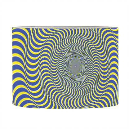 Blue And Yellow Illusory Motion Print Drum Lamp Shade