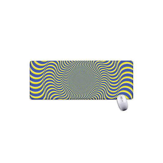 Blue And Yellow Illusory Motion Print Extended Mouse Pad