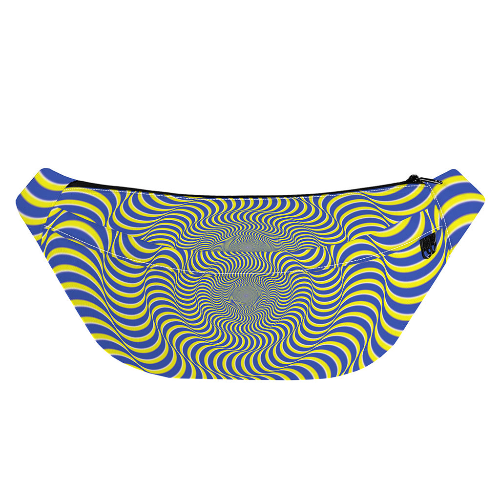 Blue And Yellow Illusory Motion Print Fanny Pack