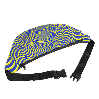 Blue And Yellow Illusory Motion Print Fanny Pack