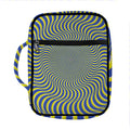 Blue And Yellow Illusory Motion Print Front Pocket Bible Bag