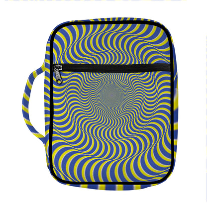 Blue And Yellow Illusory Motion Print Front Pocket Bible Bag